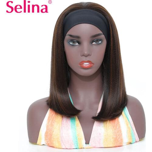 Selina Short Bob Headband Wig for Women Straight P4/30 Highlight Synthetic Wig with Headband Heat Resistant Fiber Daily Party 12