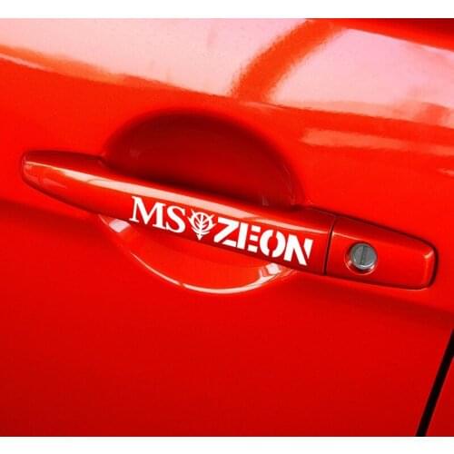 Car Styling and Decals Automobile Door Handle Decorate Sticker for Classic Cartoon Anime MOBILE SUIT MSZEON