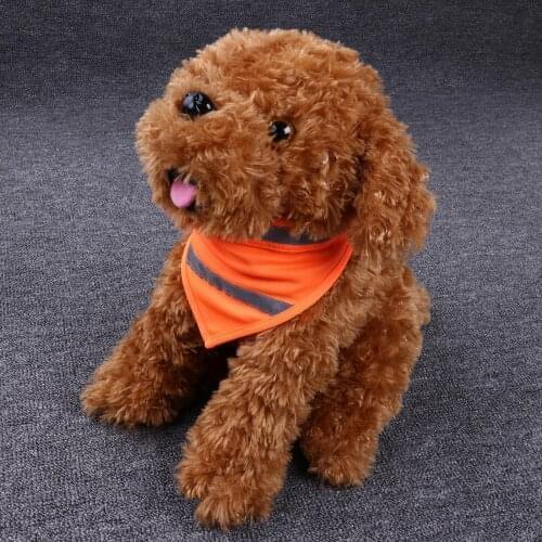 Reflective Triangle Safety Scarf Pet Dog Towel Neckerchief Bibs Fluorescent Bandanas Yellow/Orange with Reflective Strip