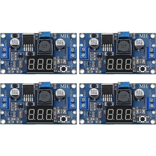 TOP 4 Adjustable LM2596S DC-DC Step-Down Converter Step-Down Regulator Power Module Regulator with Digital Voltmeter Display