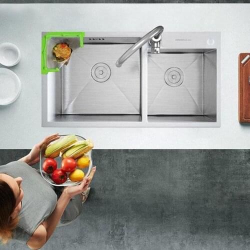 Triangle Kitchen Sink Drain Basket Filter Bag Strainer Organizer Storage Rack