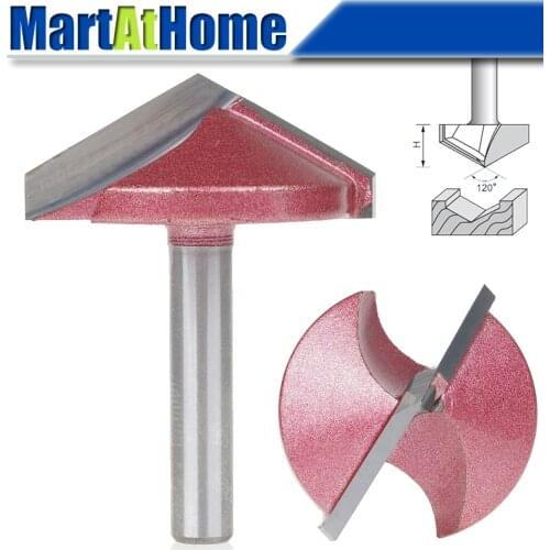 Tungsten Steel CNC Router Engraving 3D V Bits Shank 1/4 inch 6mm Blade Diameter 32 mm 120 Degree V Groove Engraving & Chamfer