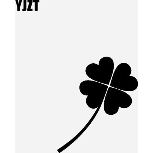 YJZT 12.5CM*14.9CM Decorate Car Sticker Vinyl Decal Lucky Four Leaf Clover Black/Silver C23-0892