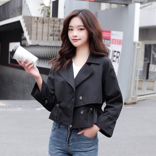 2020 new Spring Autumn Women Jacket fashion Lapel Outwear women Loose Coat female Single-breasted Windbreaker tops