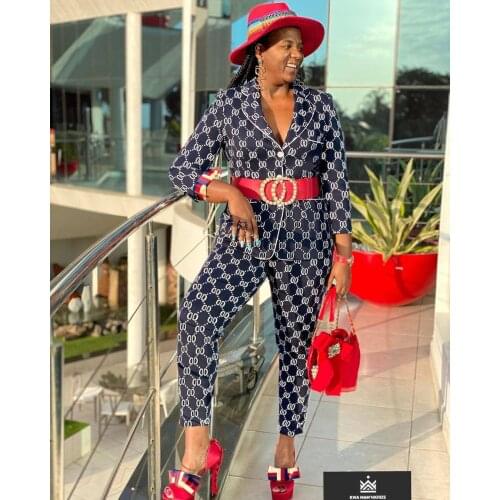 2021 Summer Womens Fashion Casual Temperament Print Short Sleeve Top + Casual Loose-Fitting Wide-Leg Pants Two Piece Sets