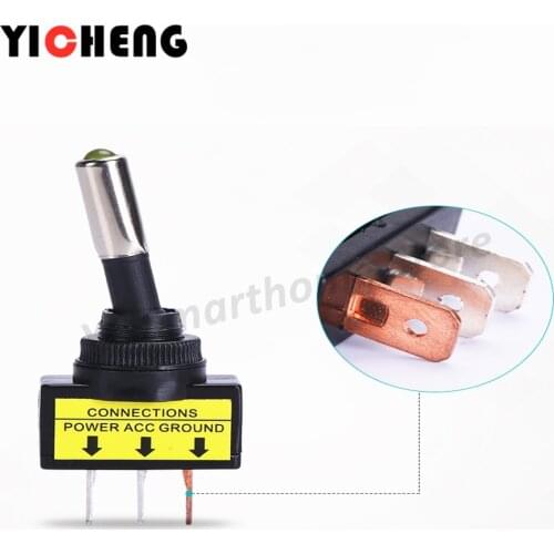 1PCS ASW-15D DC 12V 20A Car Auto LED Light Toggle Rocker Swi , 12mm Car modification switch button switch toggle switch