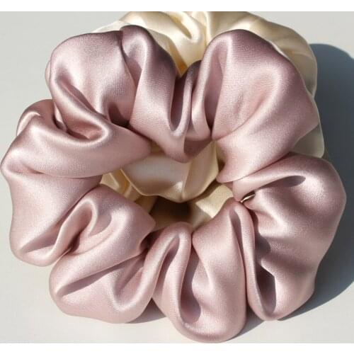 100% Pure Silk Large Scrunchies Ropes Hair Bands Ties Elastics Ponytail Holders for Women Girls Hair Accessories 19 Momme 3.5CM
