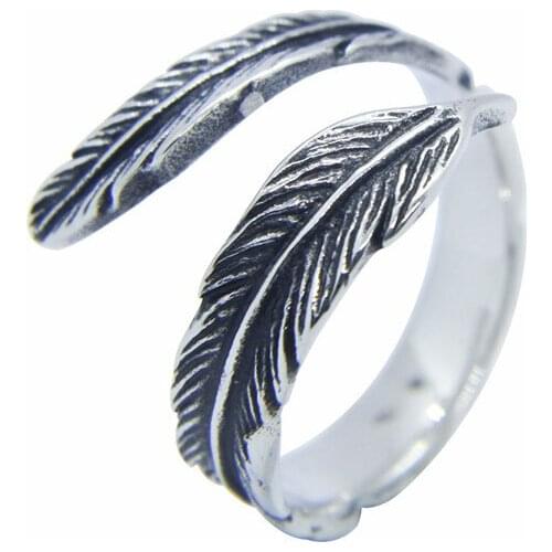 2018 Fashion New Band Feather Ring 316L Stainless Steel Top Quality Fashion Ladies Wings Ring
