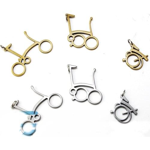 3 Design 2 Colors Two-sided Copper Aluminum Bicycle BMX Small CNC Cute for Brompton Bike HandBag Bag Keychain