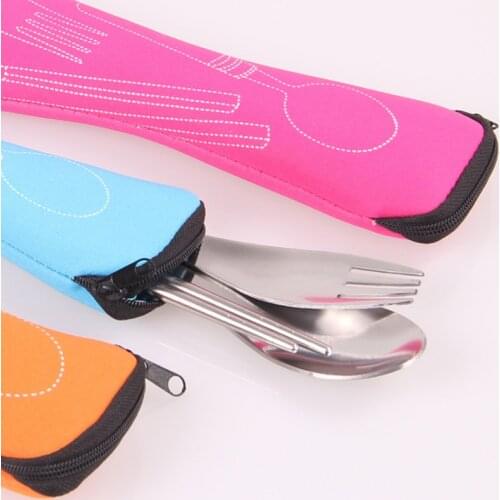 3Pcs/set Portable Tableware Box Flip Cover Type Cutlery Case Kitchen Students Household Utensils Dinnerware Bag Dropshipping