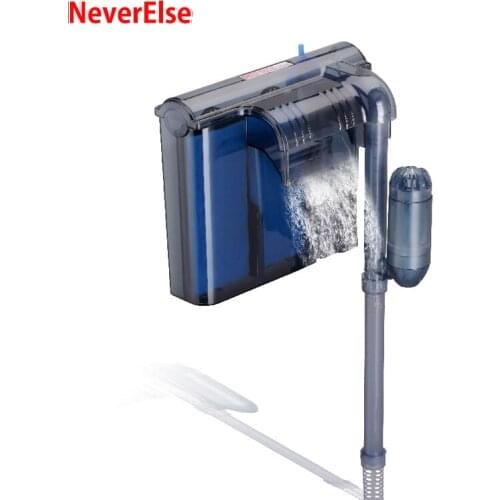 3in1 Hang On Aquarium Filter with Surface Skimmer Oil Film Remover Adjustable Water Flow Extended Pipe Tube Fish Tank Waterfall