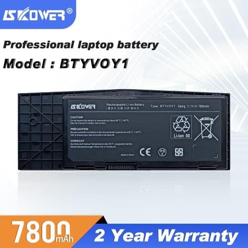 SKOWER BTYV0Y1 Laptop Battery For DELL Alienware M17X R3 R4 Series Laptop, Replacement C0C5M 7XC9N 5WP5W 11.1V/7800mAh