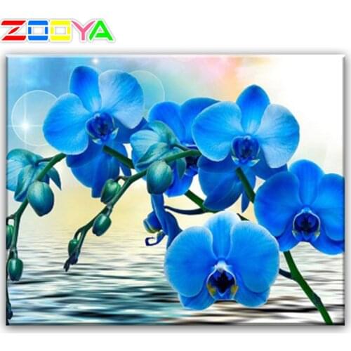 Diamond Painting Blue Orchid 5D Diy Mosaic Diamond Embroidery Full Diamond Decoration Home Diamond Painting Diamond Set Sp593