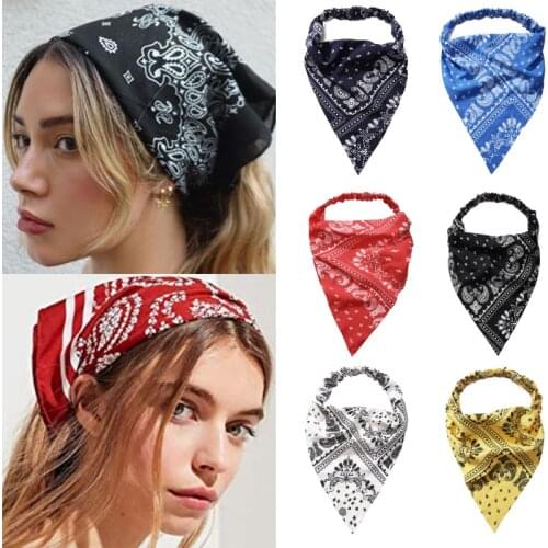 Bohemian Printed Bandana HeadBands Vintage for Girls Women Kids Unisex Wraped Square Scarf Turban Hair Accessories 2021 New