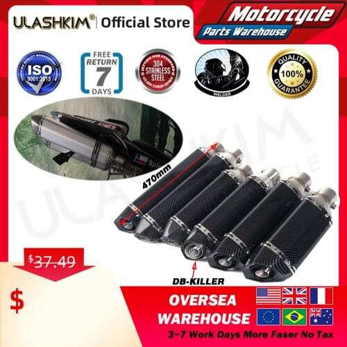 Free Shipping Universal Exhaust Motorcycle Carbon Fiber Exhaust Muffler Escape Pipe Slip On db killer 51mm
