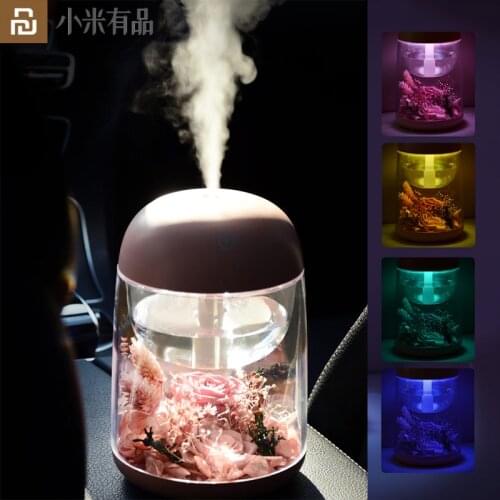 Youpin Wireless Air Humidifier Eternal Flower Landscape USB Portbale Aroma Diffuser 4 Color LED Night light Office Home 2 Gear