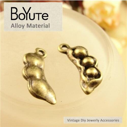 BoYuTe (100 Pieces /lot) 11*8MM Antique Bronze Plated Zinc Alloy Materials Bean Charms Fashion Diy Jewelry Accessories