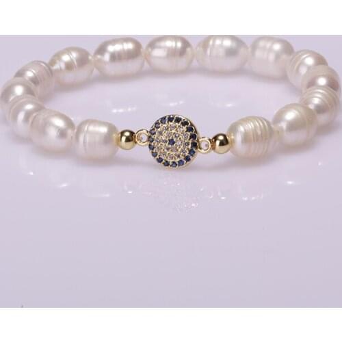 1pcs 5pcs Couple Bracelet Natural Freshwater Pearl CZ Multi-style Accessories Connector Charms Dainty Unisex Bangle Women Gift