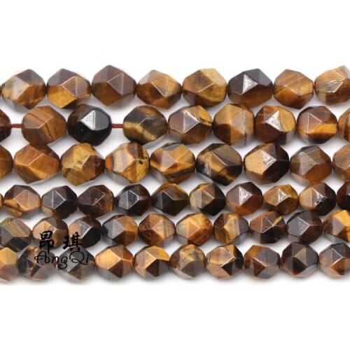 Natural Stone Faceted Tiger Eye Agates Loose Beads 6 8 10mm Pick Size For Jewerlry Making Charm Bracelet Accessories 15'' Strand
