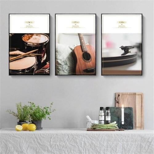 Living Room Decorative Painting Nostalgic Musical Instrument Hotel Club Apartment Canvas wall art home decoration Poster