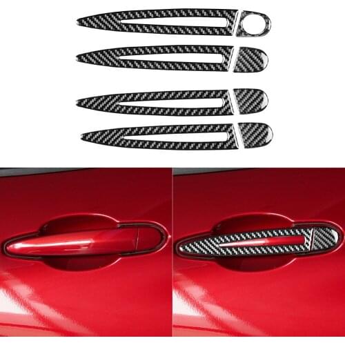 Carbon Fiber Exterior Door Handle Trim Decorative Stickers for BMW E84 X1 11-15 Sticker Cover Trim Car Styling Accessories