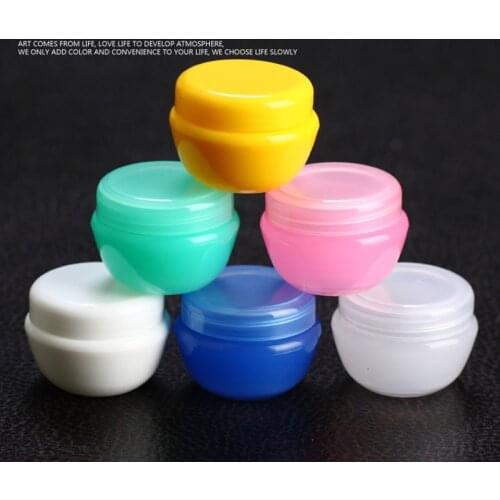 6ps 5g10g30g Mini Empty Jars for Cream Colorful Portable Plastic Pot Jars Cosmetic Refillable Eyeshadow Foundation Container