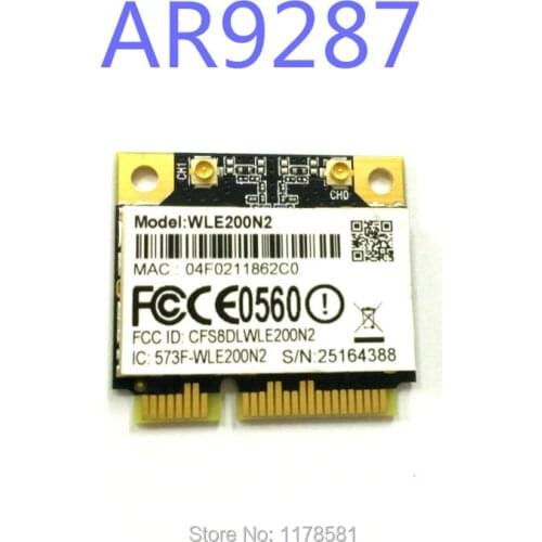 High power WLE200N2 / 802.11 n/b/g 2x2 MIMO / Half-Size PCI-Express MiniCard AR9287 16dBm
