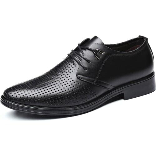 2019 Mens Shoes Fashion Mens Formal Leather Office Dress Low Heels Low Finger Comfortable Big Size 38-47 Drop Ship A3-72
