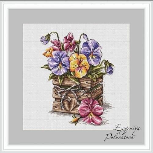 Pansy 28-33 Cross Stitch Set Chinese Cross-stitch Kit Embroidery Needlework Craft Packages Cotton Fabric Floss