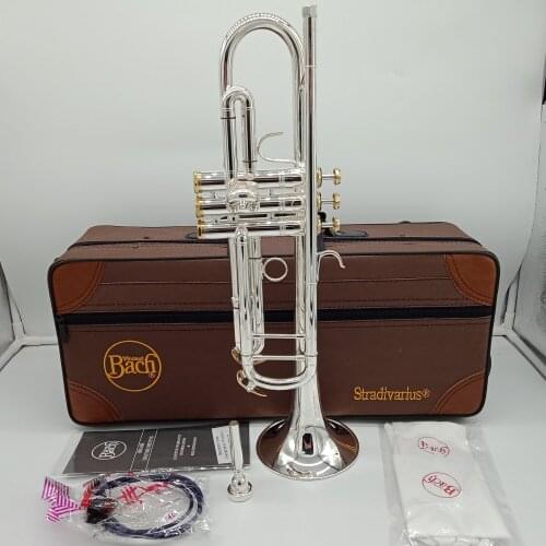 New MFC Bb Trumpet LR-198GS Silver Plated Gold Keys Music Instruments Profesional Trumpets Mouthpiece Accessories Included Case