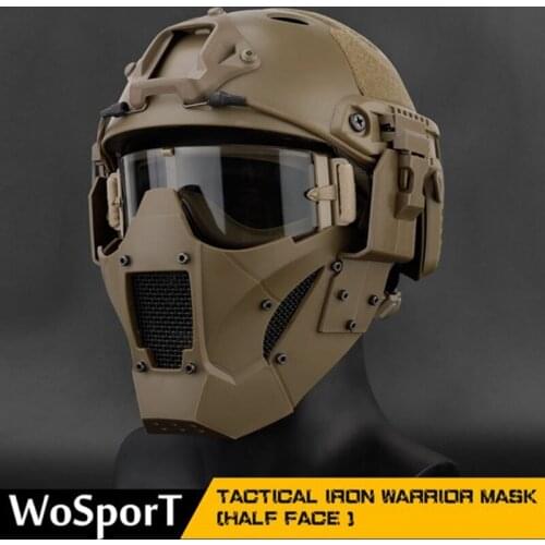 Half Face Lower Mask Mesh Tactical Metal Steel Mask, Can Work with Fast Helmet, Used for Airsoft Paintball Hunting Shooting