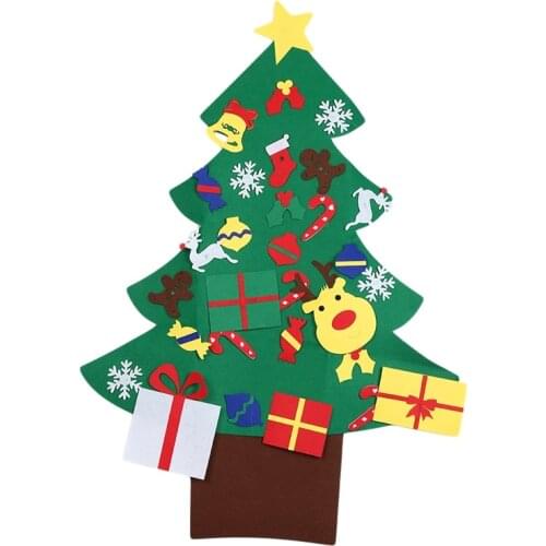 Hot Children Non-woven Craft Toy Kids DIY Felt Christmas Tree With Ornament Children Arts Crafts DIY Toys Xmas Gift For Kids