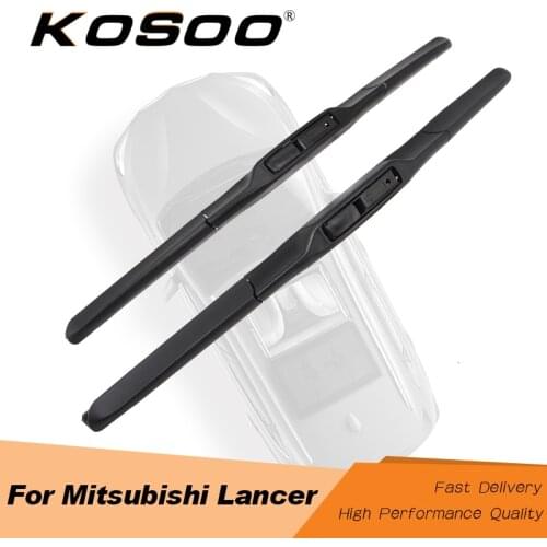 KOSOO For Mitsubishi Lancer Sedan/Wagon/Sport Fit J Hook Arm Model Year From 2003 To 2017 Auto Natural Rubber Wiper Blades