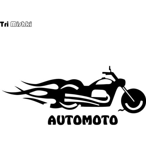 Tri Mishki HZX1075 Fire Motorcycle MOTOAUTO car sticker funny Vinyl Decals Motorcycle Accessories Stickers