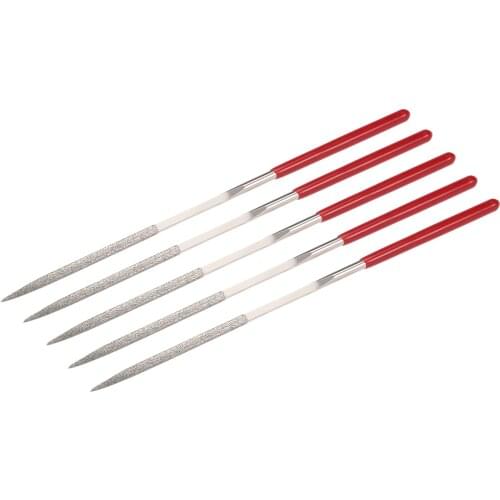 Uxcell 5Pcs 3mm x 140mm Square Diamond Needle File 150 Grit