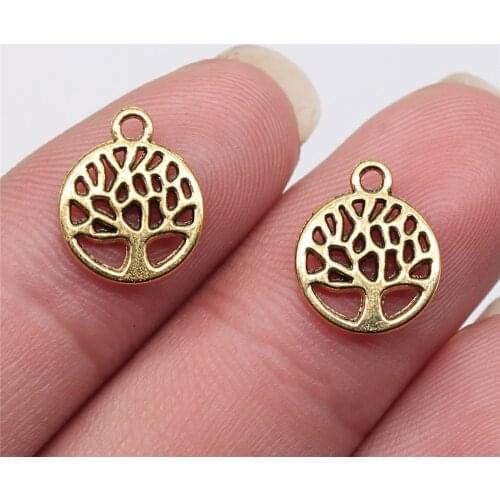 WYSIWYG 20pcs 13x11mm Antique Gold Color Tree Charms Pendant For Jewelry Making DIY Jewelry Findings