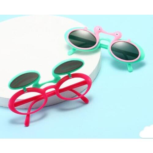 Zaolihu Flip Children Sunglasses Candy Colors Cute Baby Duck Eyeglases Small Round Clear Lens Eyewear Fashion Kids Sun Glasses