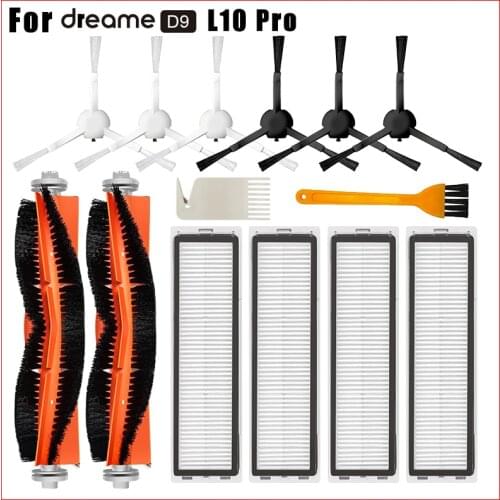 Roller Main Brush Side Brush HEPA Filter Mop Cloth Rags Spare PartsFor Dreame D9 Robot Vacuum Cleaner Replacement Accessories