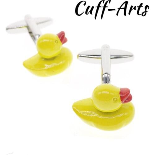 Cuffarts Fashion Luxury Cufflinks Yellow Duck Shape Groomsmen Gifts Jewelry Cuff Links Luxury Men Accessories Cufflinks C10050