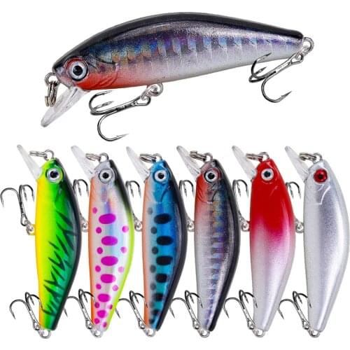 1PCS Laser Plastic Minnow Fishing Lures 3D Eyes 65mm 5.5g Sinking Artificial Hard Bait Japan Crankbait Isca Bass Carp Pesca
