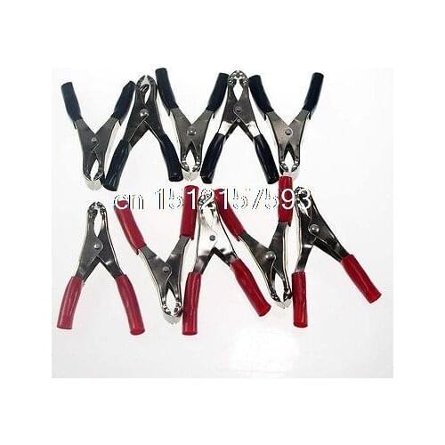 15A Soft Plastic Boots Metal Car Battery Clip Clamps Alligator Clamps 10pcs
