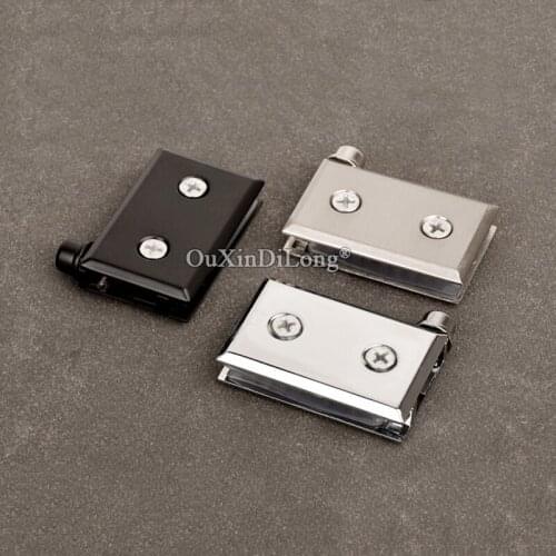 Brand New 2Pairs Zinc Alloy Glass Cabinet Hinges Shopping Mall Counter Display Wine Cabinet Door Pivot Hinges Install Up & Down