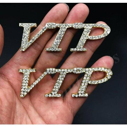 2pcs Metal Golden Diamond VIP Luxury JDM JP Car Rear Emblem Badge Decal Sticker