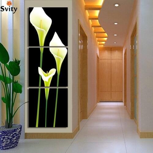 3 panel Free shipping Hot Sell Beautiful Flower Modern Wall Painting Home Decor Picture Print on Canvas no Framed