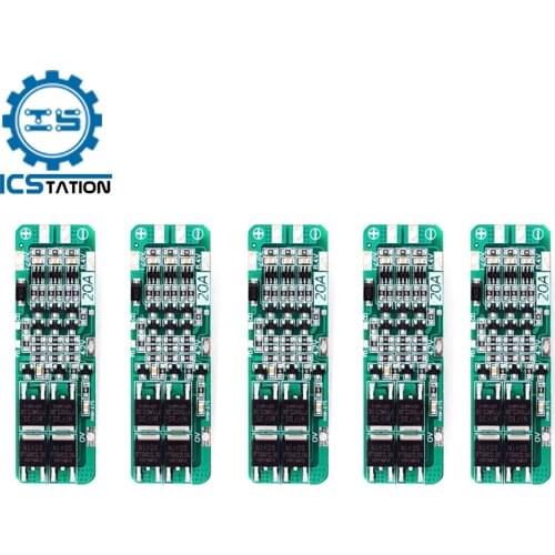 3S 20A Li-ion Lithium Battery 18650 Charger PCB BMS Protection Board for Drill Motor 12.6V Lipo Cell Module 59x20x3.4mm