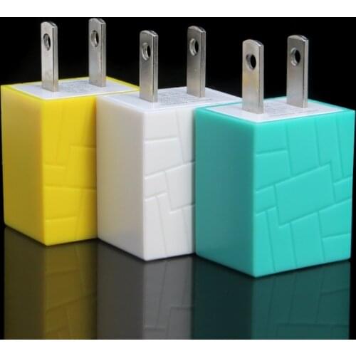 5pcs/lot Colorful 5V 1A US Plug Mobile Phone Charger AC Wall Charger for iPhone X 8 7 Plus Samsung