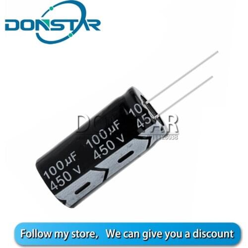 5PCS 450V 100UF Electrolytic capacitor 100UF 450V 18*30MM Aluminium electrolytic capacitor