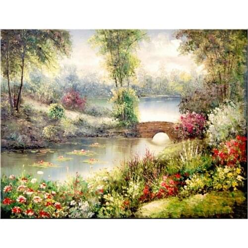 DIY Diamond Embroidery Park scenery pattern Diamond Painting Cross Stitch kits flower rhinestone Mosaic picture Home Decoration