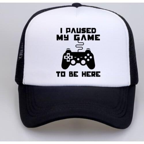 Gamer Dad hat Men I Paused My Game To Be Here Tops Interesting Play Computer Funny baseball cap Summer Men Women trucker cap