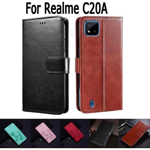 Wallet Case For Realme C20A Cover Etui Flip Stand Leather Book Funda On Realme C20 A RMX3063 Magnetic Card Phone Case Hoesje Bag